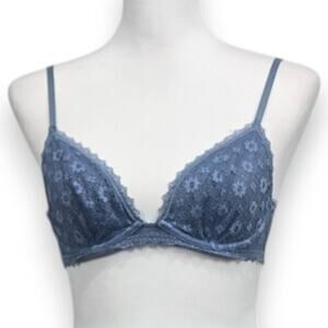 Victoria's Secret Women's Blue Lace Underwire Bralette M Sexy Lingerie